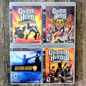 Sony PlayStation 3 Guitar Hero Lot Of 4 Collection